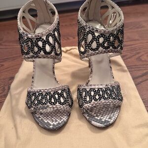 Sergio Rossi Black and Cream Heels